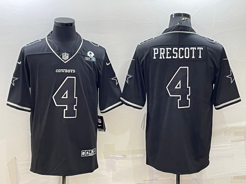 Men's Dallas Cowboys Dak Prescott #4 Black Legend Jersey